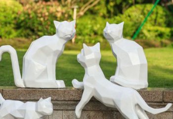 幼儿园猫雕塑厂家 卡通喷漆小品 户外异形猫雕塑