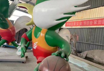 彩绘飞鸟雕塑厂家 卡通喷漆小品 草地抽象飞鸟雕塑