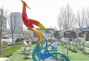 玄关飞鸟雕塑厂家 创意现代摆件 酒店别墅区飞鸟雕塑