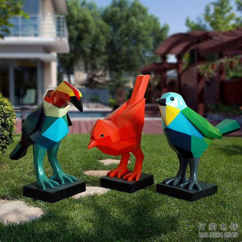 彩绘飞鸟雕塑厂家 卡通喷漆小品 草地切面飞鸟雕塑 彩绘飞鸟雕塑厂家 卡通喷漆小品 草地切面飞鸟雕塑