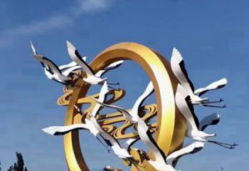 剪影飞燕雕塑厂家 大型广场摆件 步行街异形飞燕雕塑