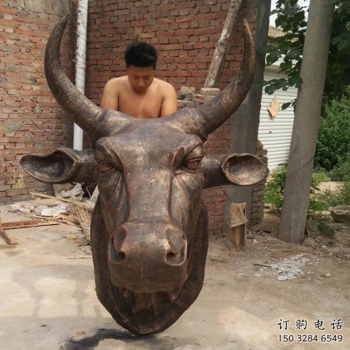 仿古牛头雕塑厂家 户外宾馆小品 玄关彩绘牛头雕塑 仿古牛头雕塑厂家 户外宾馆小品 玄关彩绘牛头雕塑
