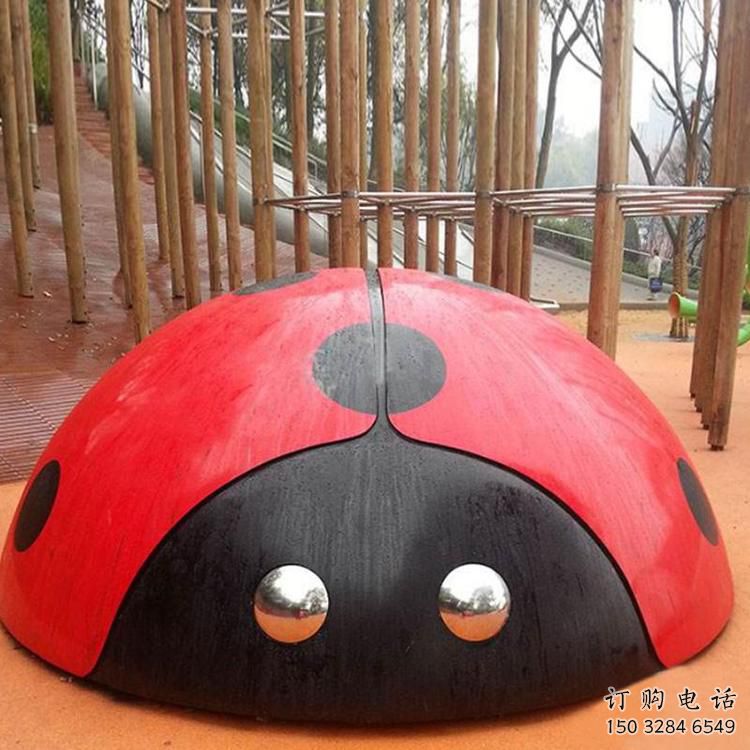 户外瓢虫雕塑厂家 公园广场小品 房地产几何瓢虫雕塑