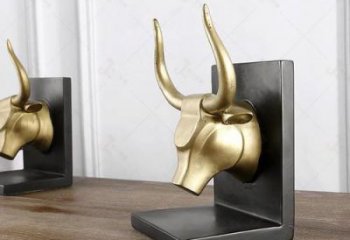 切面牛头雕塑厂家 现代抽象摆件 商场几何牛头雕塑