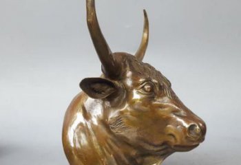 彩绘牛头雕塑厂家 卡通喷漆小品 草地仿真牛头雕塑