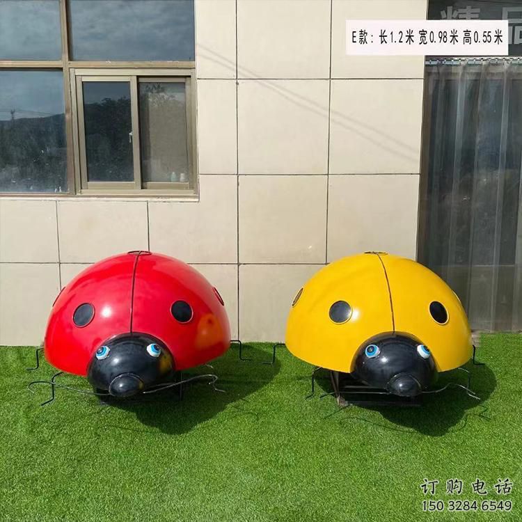 烤漆瓢虫雕塑厂家 大型抽象摆件 步行街异形瓢虫雕塑
