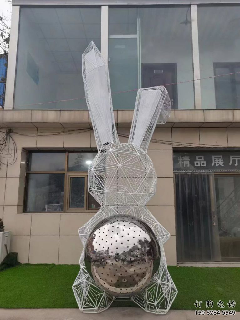 镂空兔子雕塑厂家 大型镂空摆件 风景区大型兔子雕塑