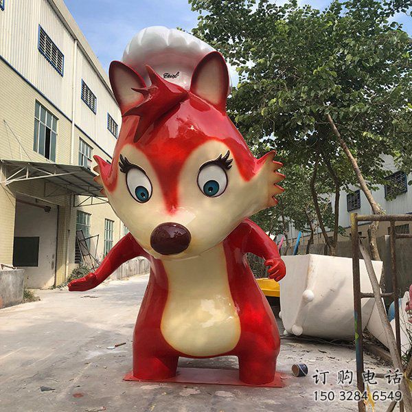 步行街狐狸雕塑厂家 创意卡通摆件 草地仿真狐狸雕塑 步行街狐狸雕塑厂家 创意卡通摆件 草地仿真狐狸雕塑