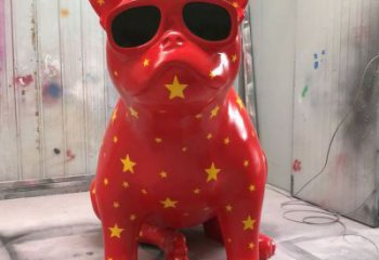 关小狗雕塑厂家 创意彩绘摆件 风景区卡通小狗雕塑