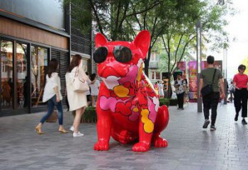 商业街小狗雕塑厂家 大型餐饮店摆件 步行街异形小狗雕塑