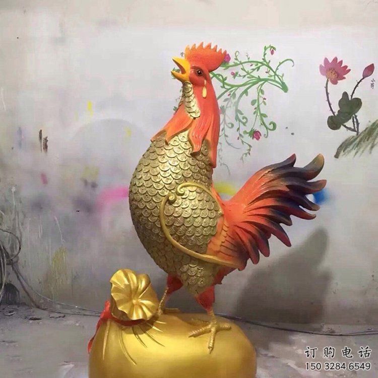 烤漆小鸡雕塑厂家 户外宾馆摆件 彩绘仿真小鸡雕塑