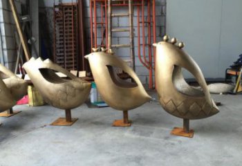 仿古小鸟雕塑厂家 户外宾馆小品 玄关喷漆小鸟雕塑