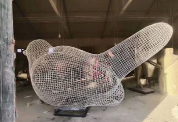 园林小鸟雕塑厂家 大型房地产摆件 街道镂空小鸟雕塑