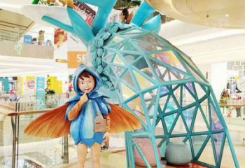 镂空鹿角雕塑厂家 现代抽象摆件 广场几何鹿角雕塑