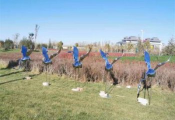 园林白鹤雕塑厂家 大型公园摆件 街道仿真白鹤雕塑