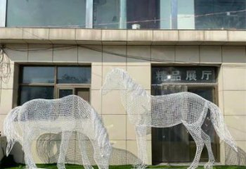 庭院奔马雕塑厂家 欧式仿真摆件 户外喷漆奔马雕塑