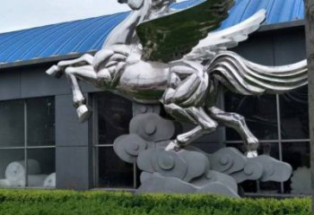 游乐场奔马雕塑厂家 现代宾馆摆件 住宅小区镜面奔马雕塑