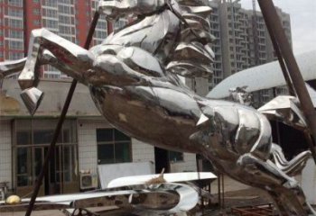 别墅去奔马雕塑厂家 创意抽象小品 户外大型奔马雕塑