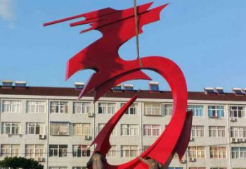 喷漆飞龙雕塑厂家 卡通广场小品 抽象切面飞龙雕塑
