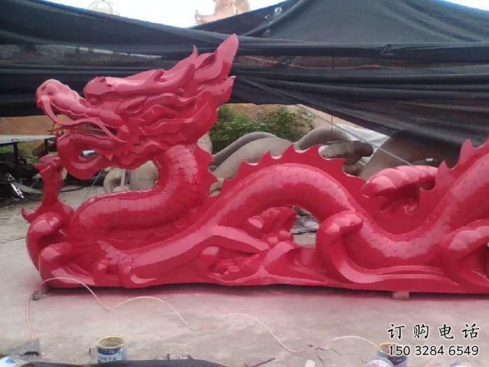 烤漆卧龙雕塑厂家 现代户外小品 游乐场异形卧龙雕塑