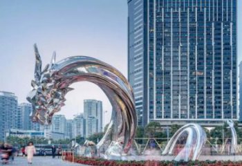 户外水龙雕塑厂家 海洋宾馆小品 大型拉丝水龙雕塑