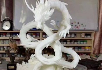 室内蛟龙雕塑厂家 大型酒店小品 抽象异形蛟龙雕塑