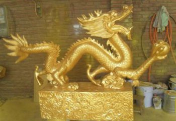 烤漆卧龙雕塑厂家 户外宾馆摆件 现代大型卧龙雕塑