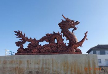 村口卧龙雕塑厂家 中式烤漆摆件 户外仿真卧龙雕塑