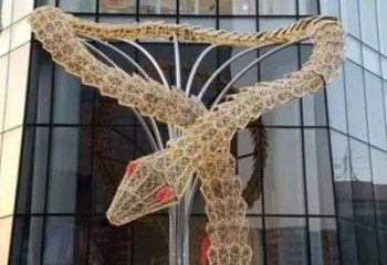 镂空龙形雕塑厂家 现代抽象摆件 户外切面龙形雕塑