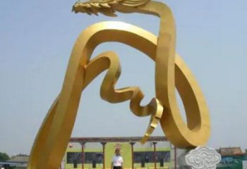 商场龙形雕塑厂家 中式户外小品 酒店拉丝龙形雕塑