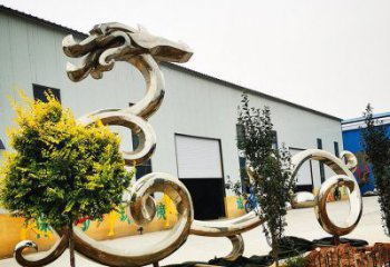 锻造龙形雕塑厂家 创意村口小品 户外镜面龙形雕塑