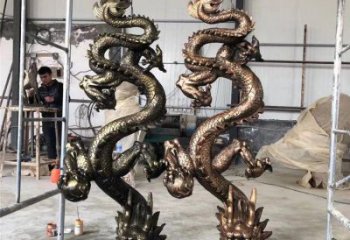 风景区蛟龙雕塑厂家 中式室内摆件 户外仿古蛟龙雕塑