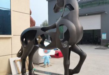 公园跑马雕塑厂家 中式镂空小品 风景区仿古跑马雕塑