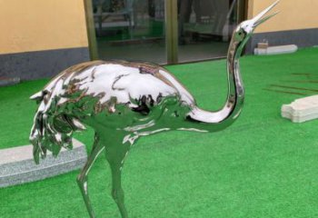 镜面鸵鸟雕塑厂家 现代广场摆件 游乐场异形鸵鸟雕塑