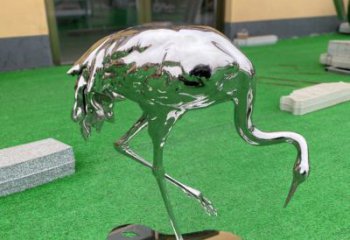 抽象鸵鸟雕塑厂家 创意镜面摆件 户外现代鸵鸟雕塑
