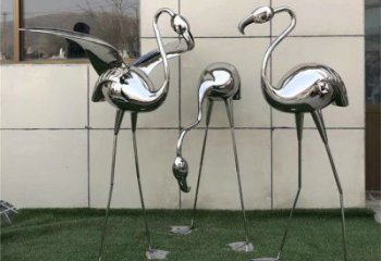 几何鸵鸟雕塑厂家 中式创意摆件 草地镜面鸵鸟雕塑