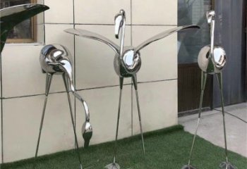 商场鸵鸟雕塑厂家 中式抽象小品 酒店拉丝鸵鸟雕塑