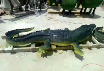 园林鳄鱼雕塑厂家 大型酒店摆件 街道仿古鳄鱼雕塑