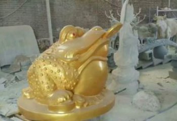 商业街金蟾雕塑厂家 大型抽象摆件 步行街异形金蟾雕塑