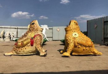游乐场金蟾雕塑厂家 海洋公园摆件 房地产烤漆金蟾雕塑