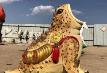 街道金蟾雕塑厂家 创意户外小品 酒店现代金蟾雕塑