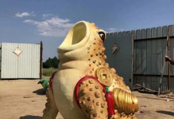 庭院金蟾雕塑厂家 中式仿真摆件 户外喷漆金蟾雕塑