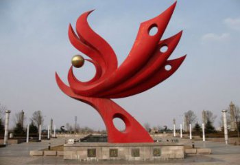 大型火凤凰雕塑厂家 现代烤漆摆件 风景区烤漆火凤凰雕塑