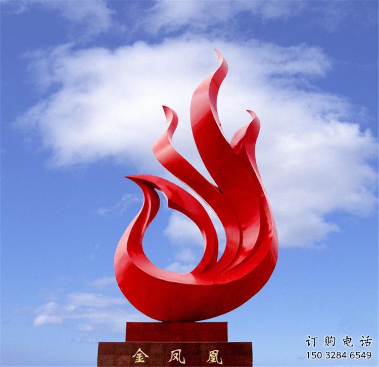 仿真火凤凰雕塑厂家 大型现代摆件 公园喷漆火凤凰雕塑