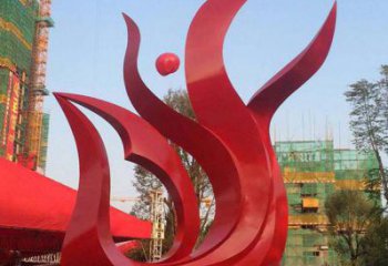彩绘火凤凰雕塑厂家 户外喷漆小品 大型现代火凤凰雕塑