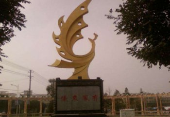 公园金凤凰雕塑厂家 中式哑光小品 风景区仿古金凤凰雕塑