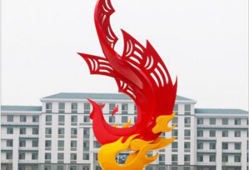 游乐场火凤凰雕塑厂家 镂空创意摆件 大型现代火凤凰雕塑