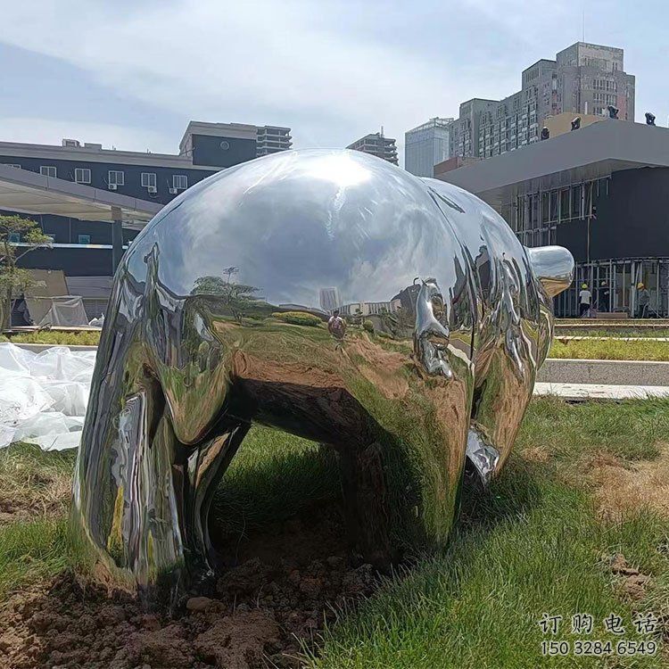 商场大熊猫雕塑厂家 中式户外小品 酒店拉丝大熊猫雕塑