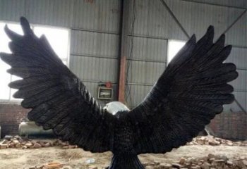 仿古雄鹰雕塑厂家 户外宾馆小品 玄关彩绘雄鹰雕塑