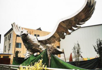 商业街雄鹰雕塑厂家 大型现代摆件 步行街异形雄鹰雕塑